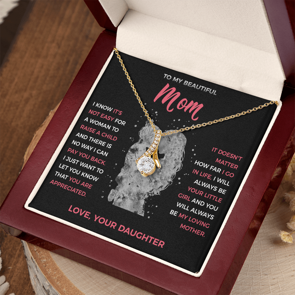 To My Loving Mom - Pendant Necklace from Daughter
