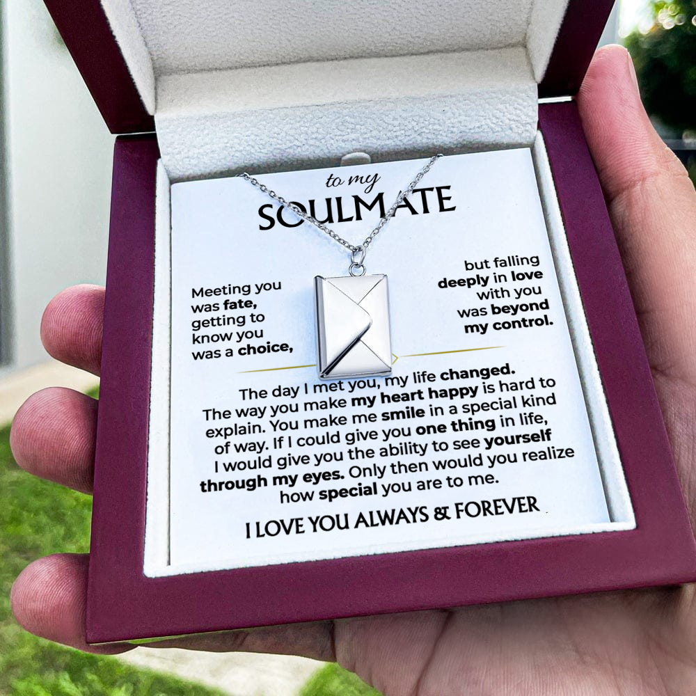 To My Soulmate - Love Letter Necklace - Gold