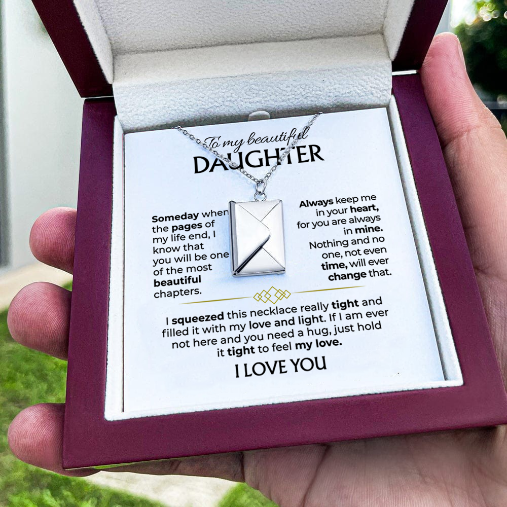 To My Beautiful Daughter - Love Letter Necklace