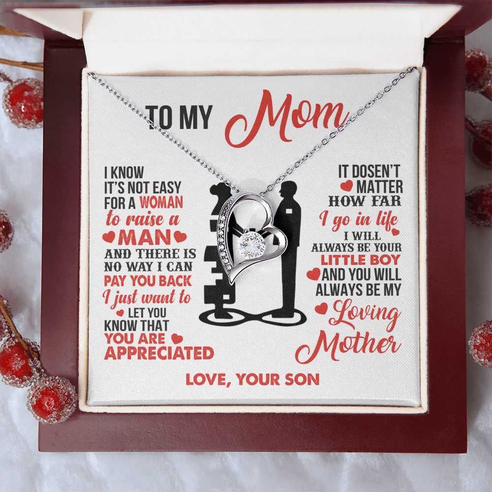 To My Mom - I’m Your Little Boy - Heart Necklace