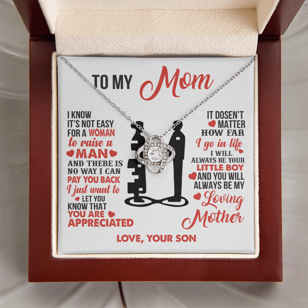 To My Mom - I’m Your Little Boy - Knot Necklace