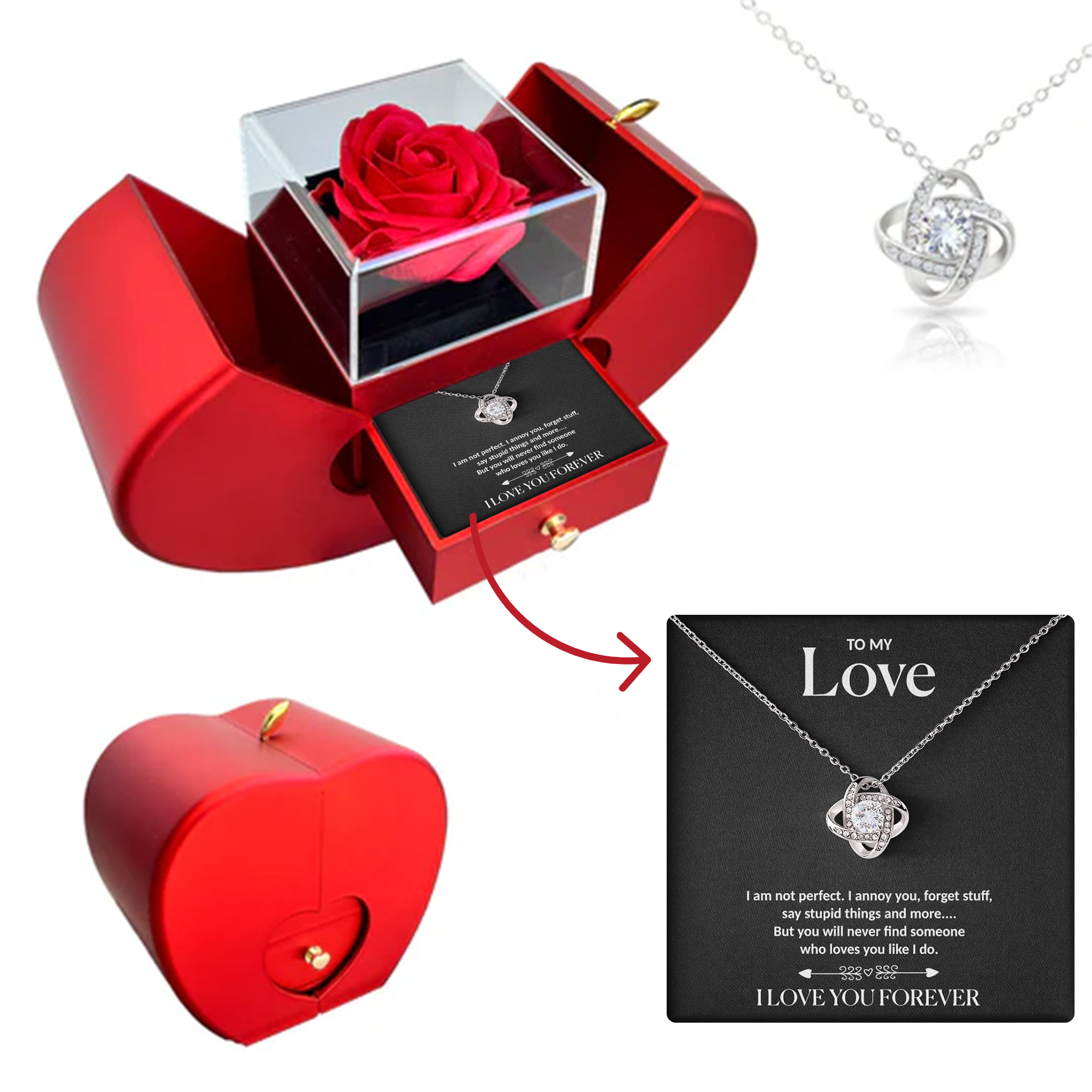 To my Love - Forever rose necklace - Gold