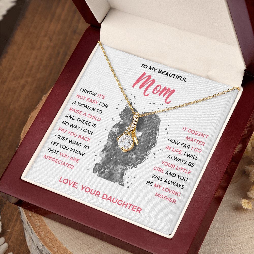 To My Loving Mom - Pendant Necklace from Daughter