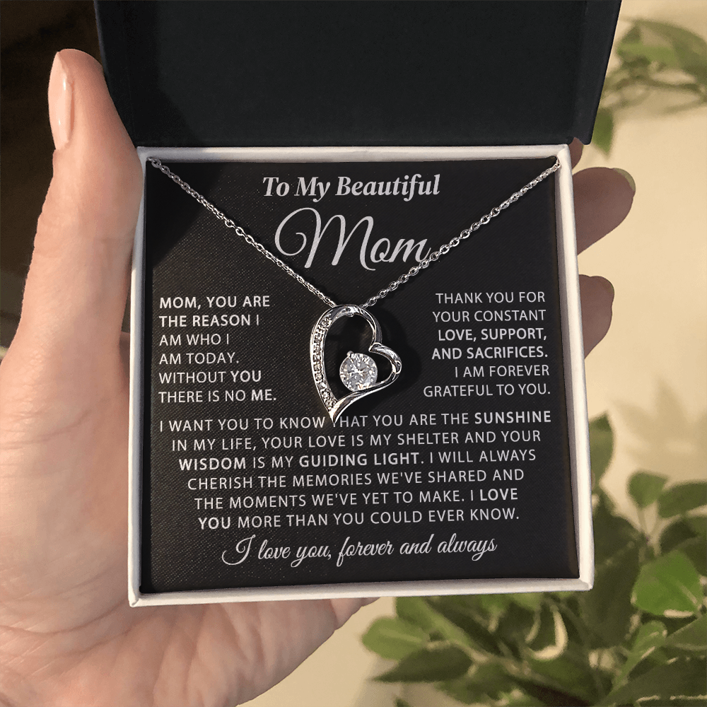 To My Mom - The Sunshine of My Life - Heart Necklace