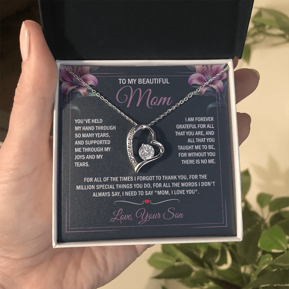 To My Mom - Joy & Tears - Heart Necklace