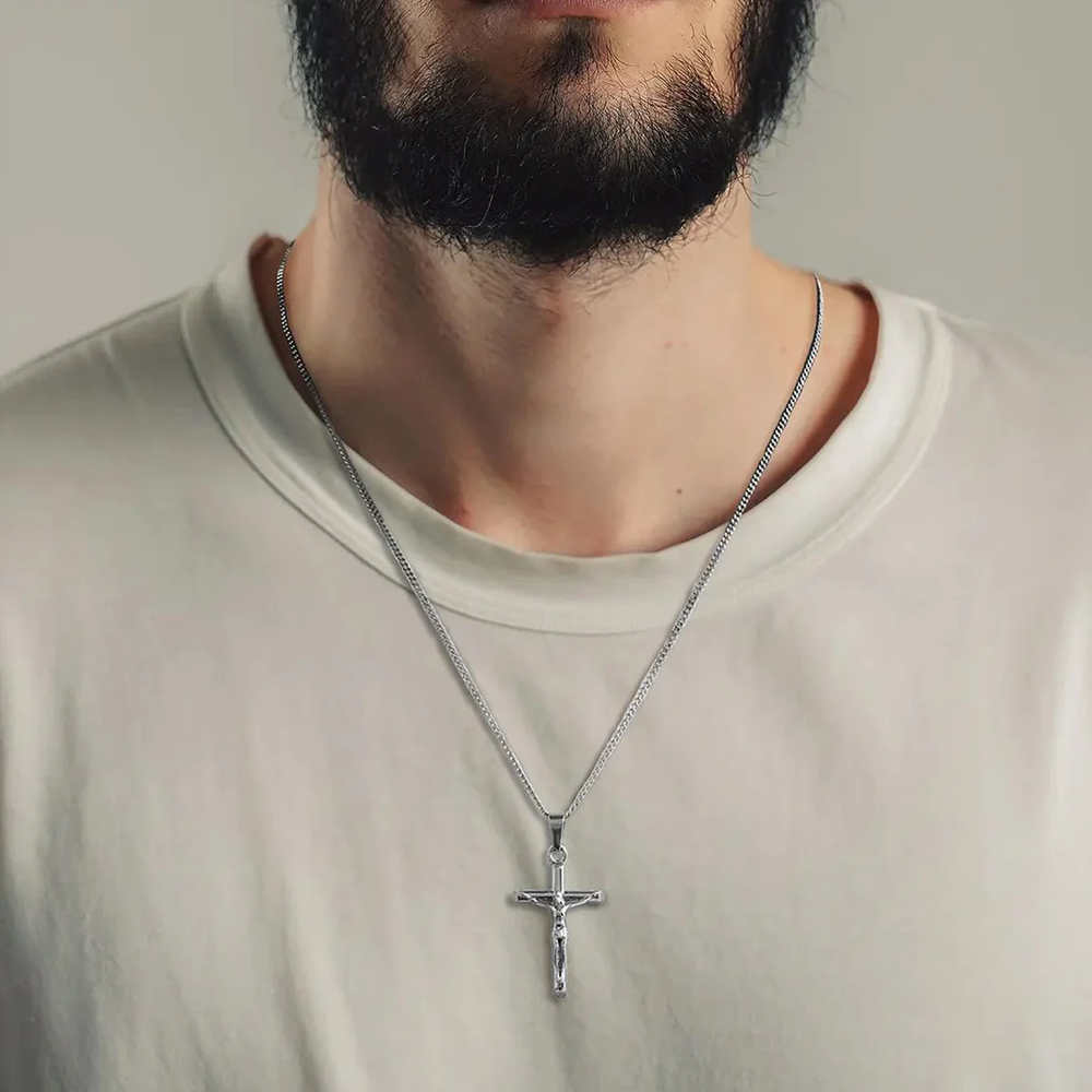 To My Husband - Cross Pendant - Gold