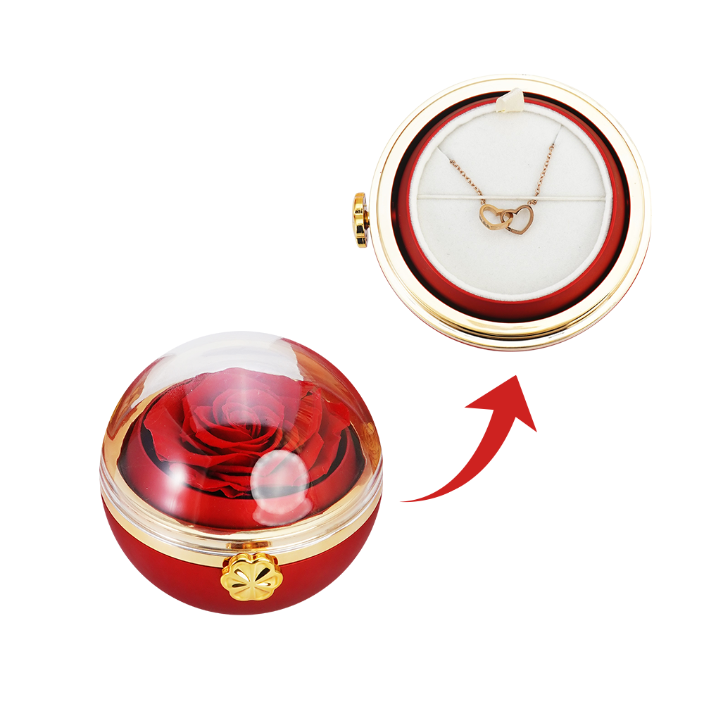 Forever Interlocked Hearts - Necklace & Rose Gift - Rose Gold