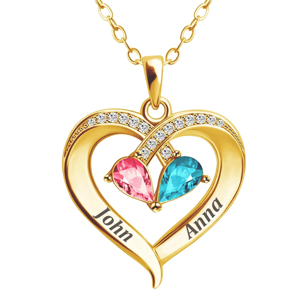 To My Love - Birthstone Heart Necklace