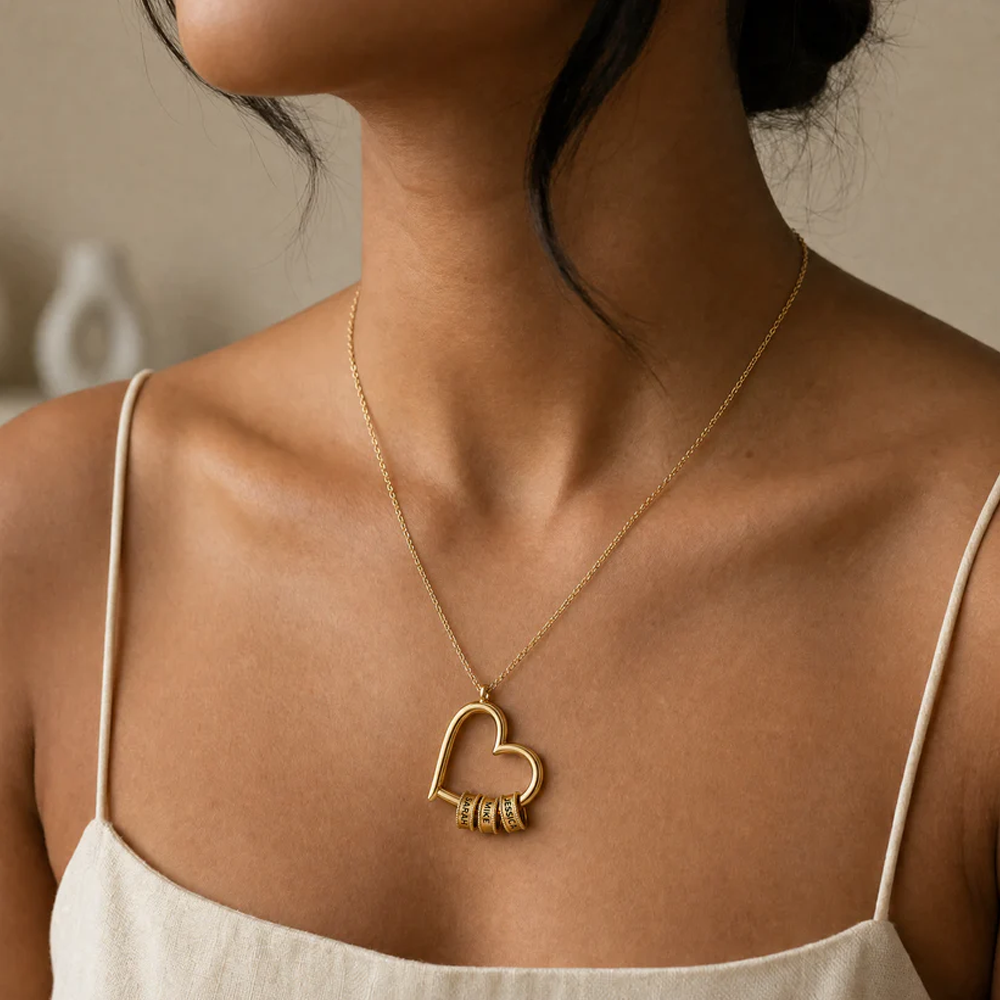 To My Queen - Personalized Heart Family Necklace