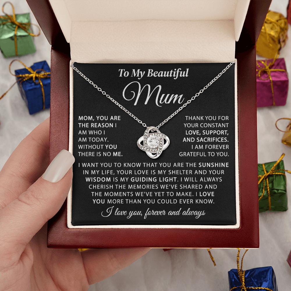 To My Mum - The Sunshine in My Life - Knot Necklace