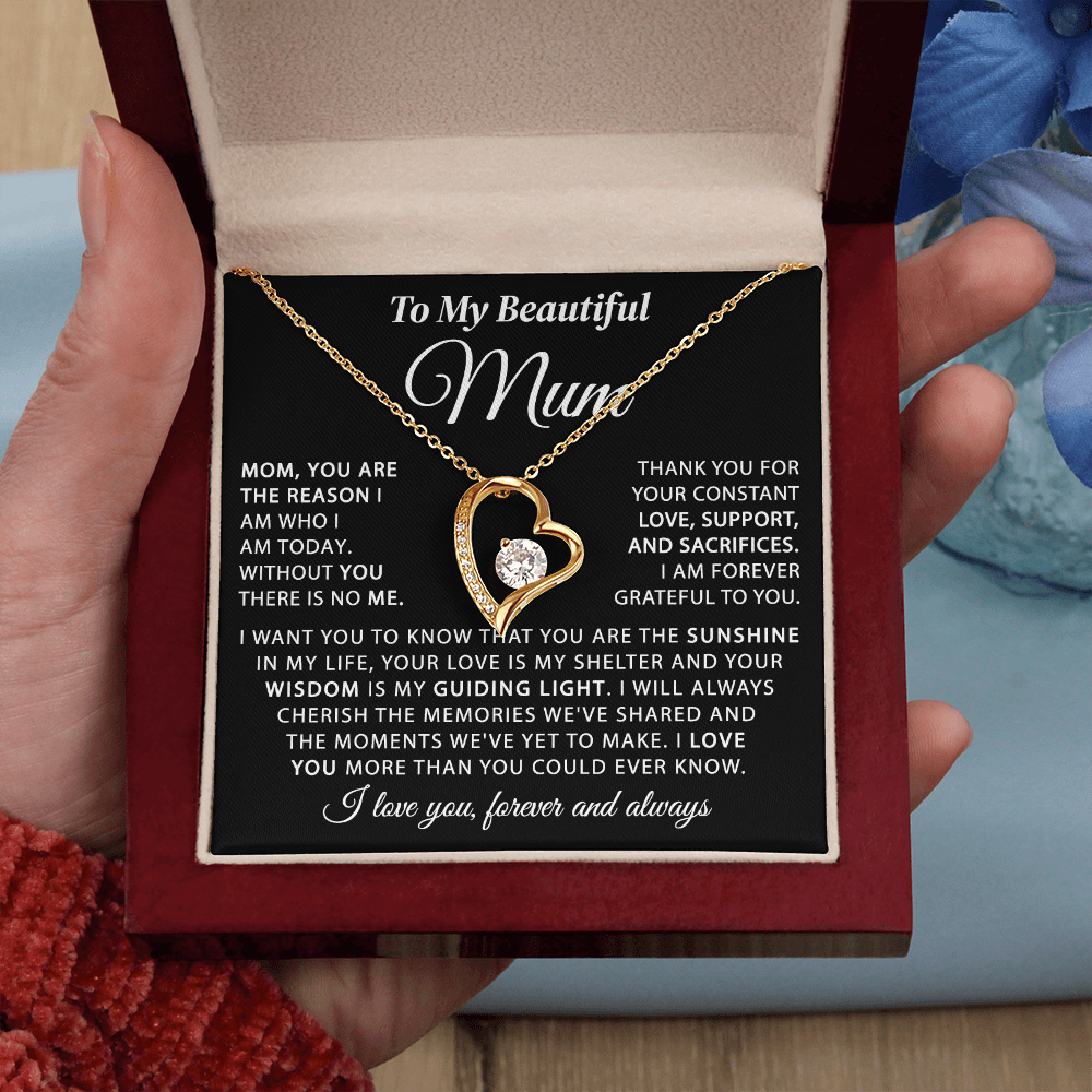 To My Mum - The Sunshine of My Life - Heart Necklace
