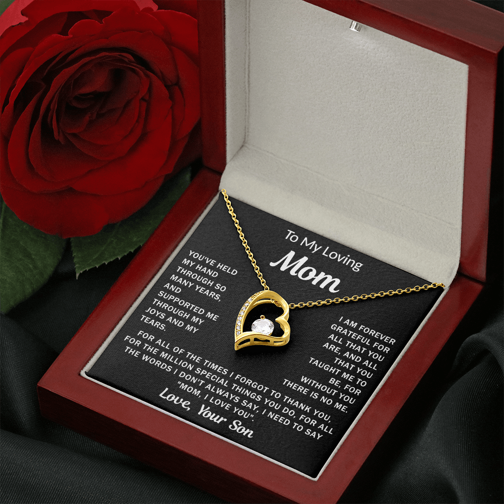 To My Loving Mom - Heart Necklace