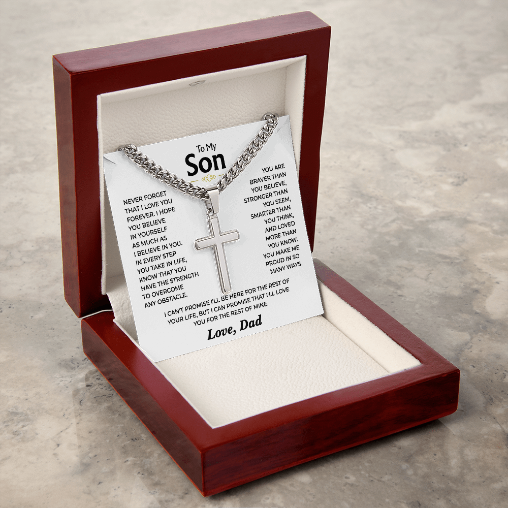 To My Son - Love You Forever from Dad - Cross Necklace