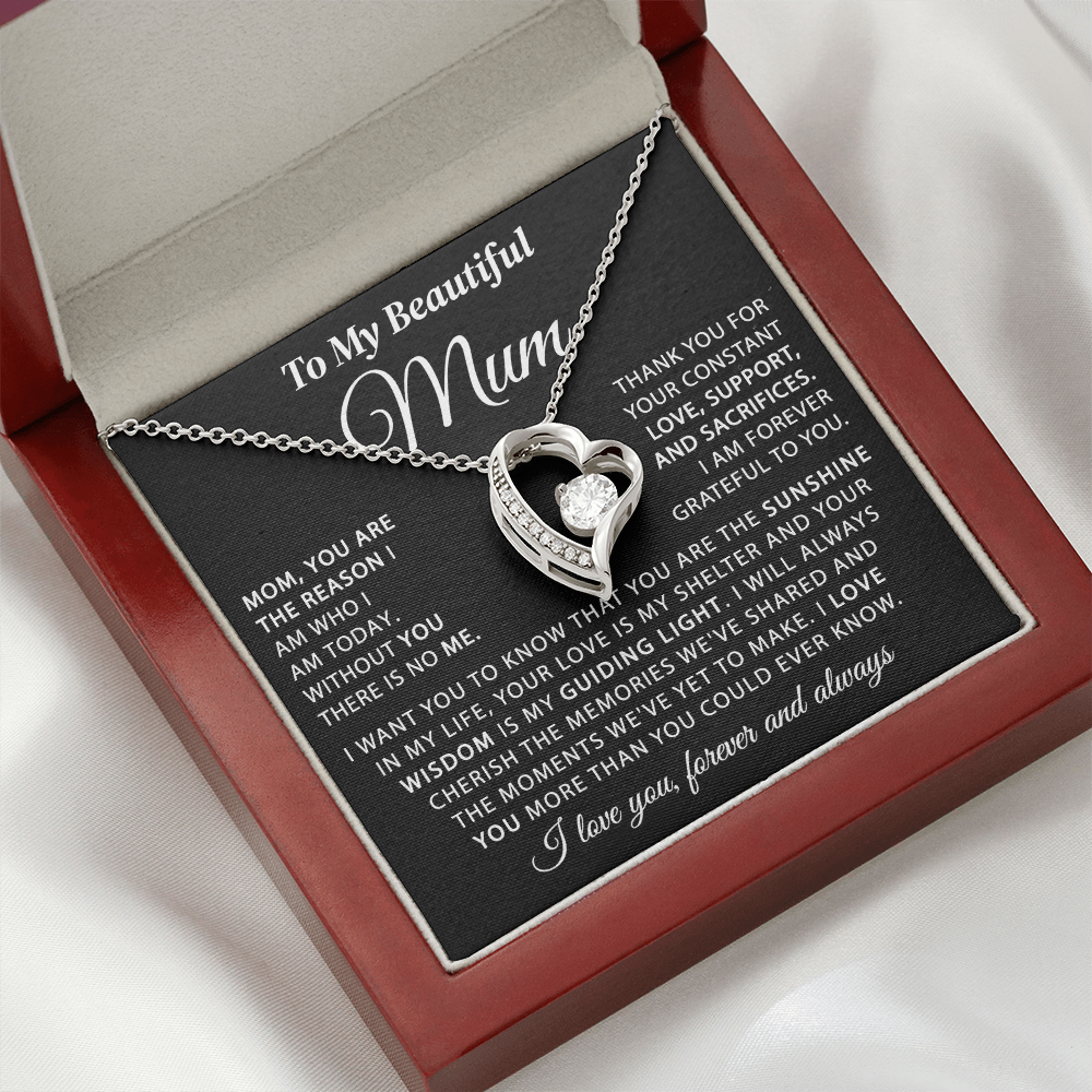To My Mum - The Sunshine of My Life - Heart Necklace