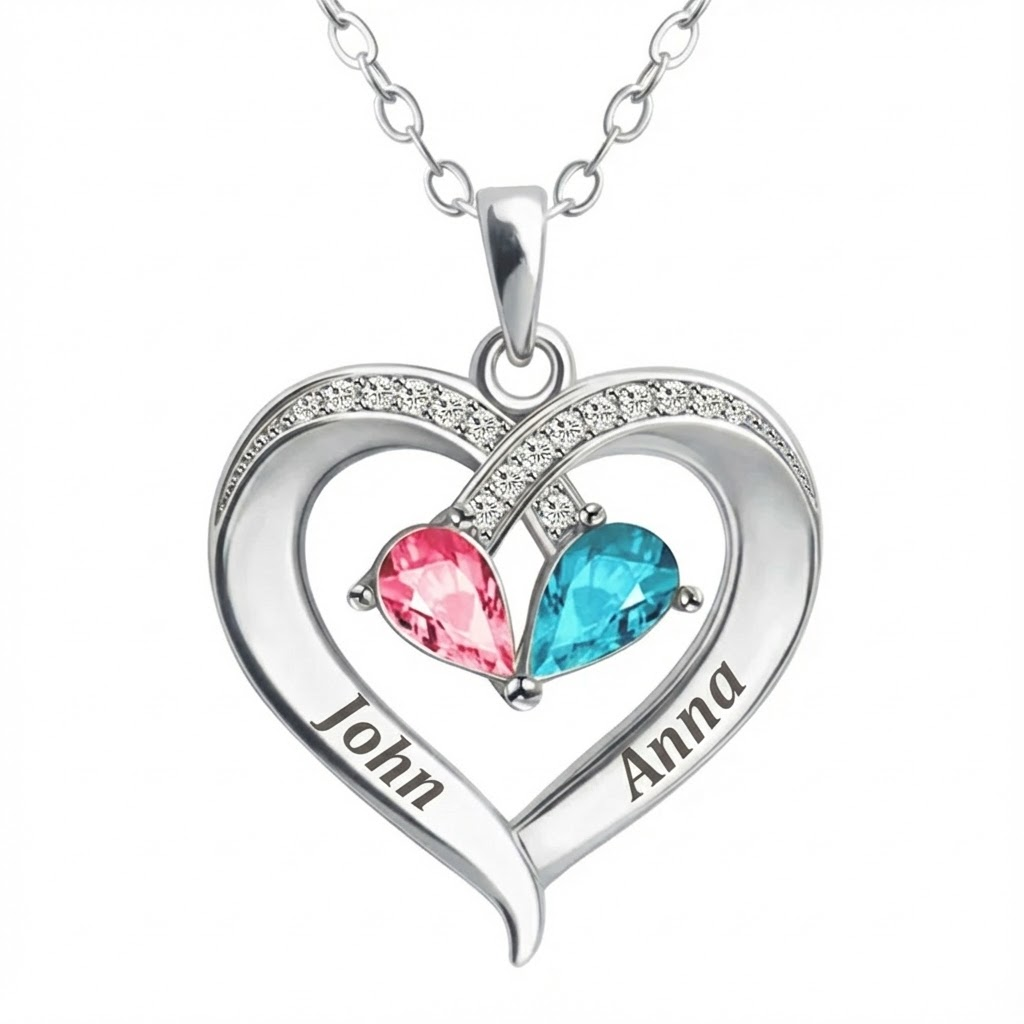 To My Love - Birthstone Heart Necklace