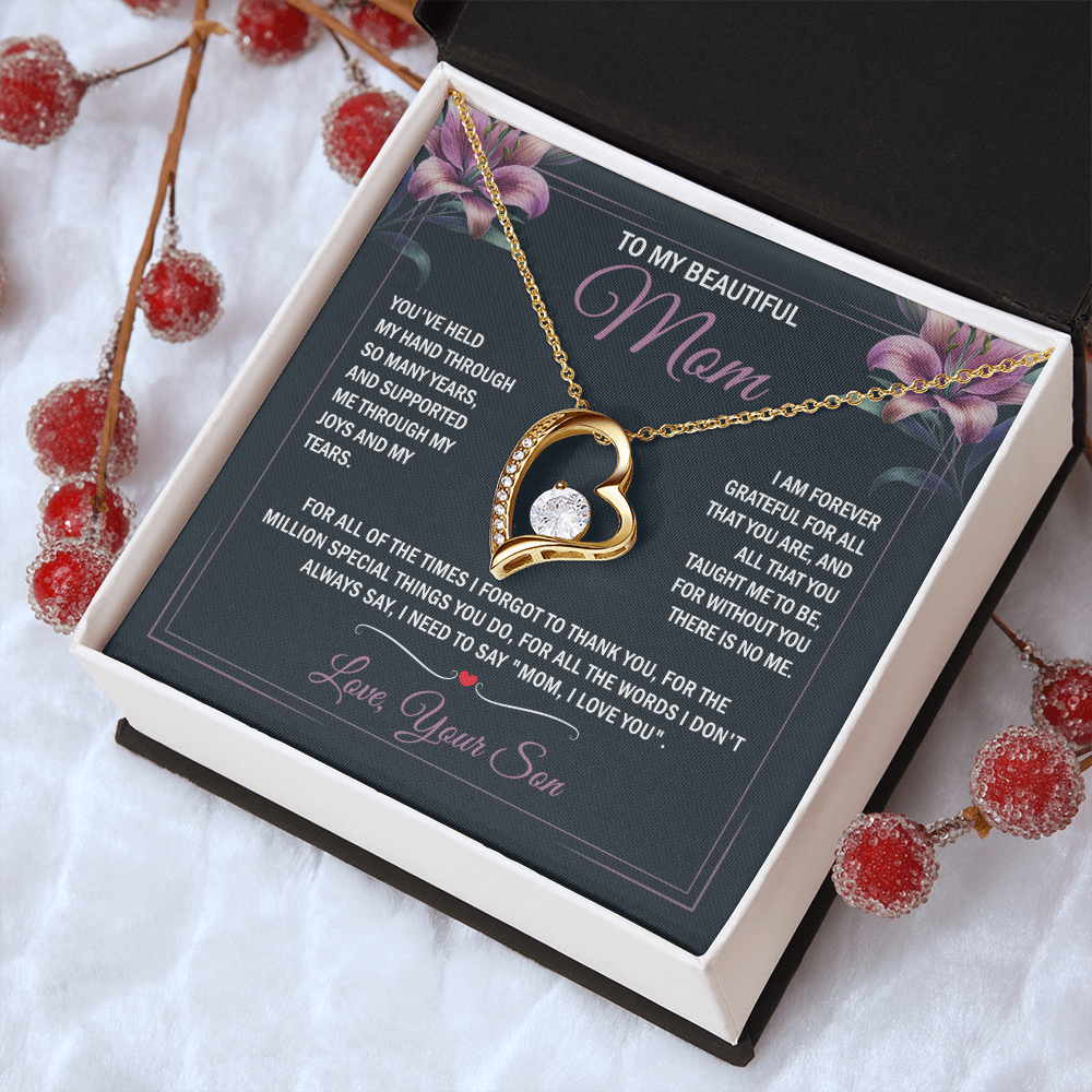 To My Mom - Joy & Tears - Heart Necklace