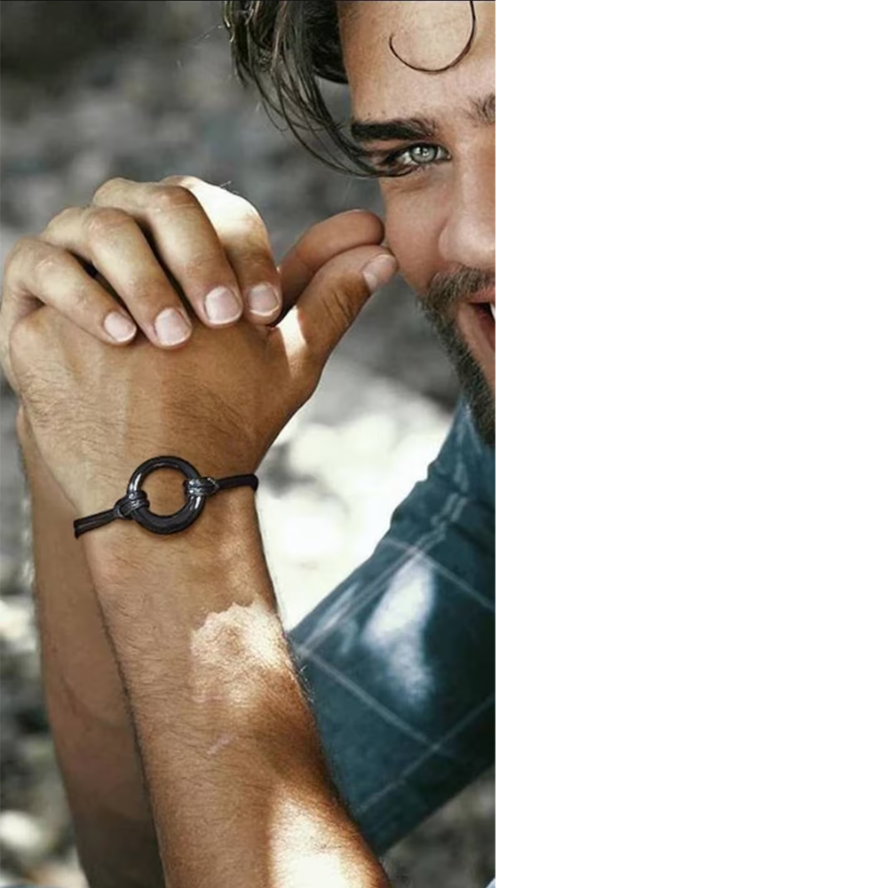 To my Son - Circle bracelet - Black