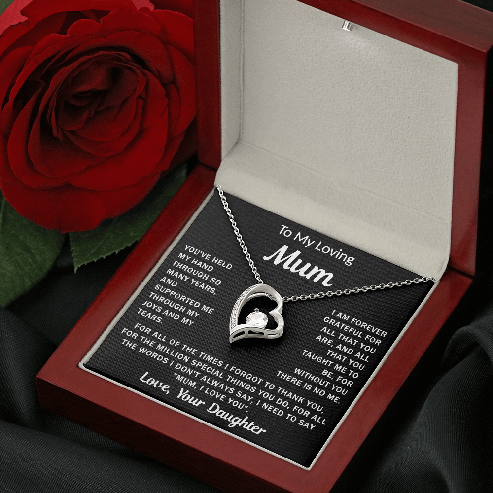 To My Loving Mum, your Daughter - Heart Necklace