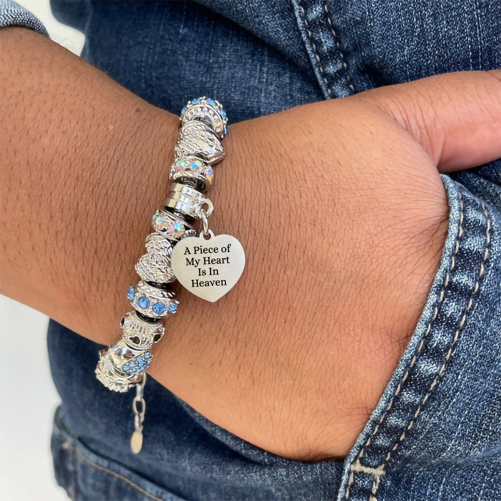 A piece of my heart is in heaven - Heart bracelet