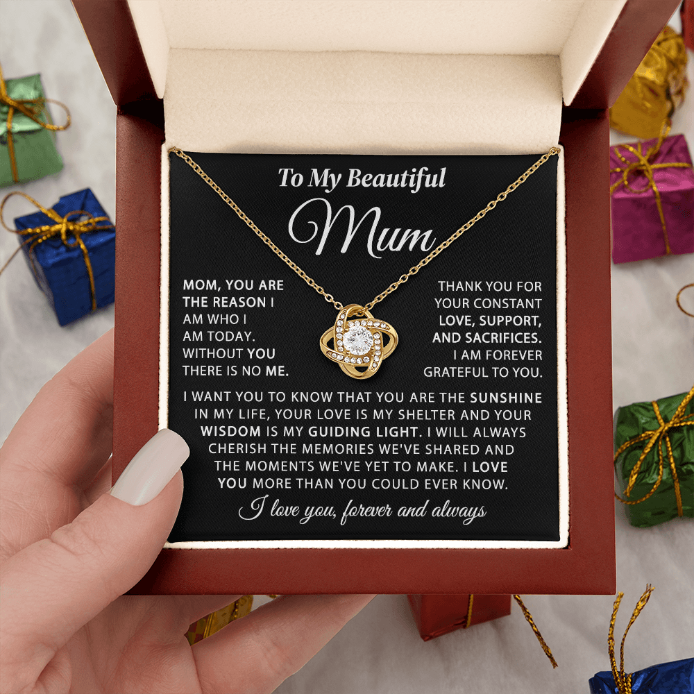 To My Mum - The Sunshine in My Life - Knot Necklace