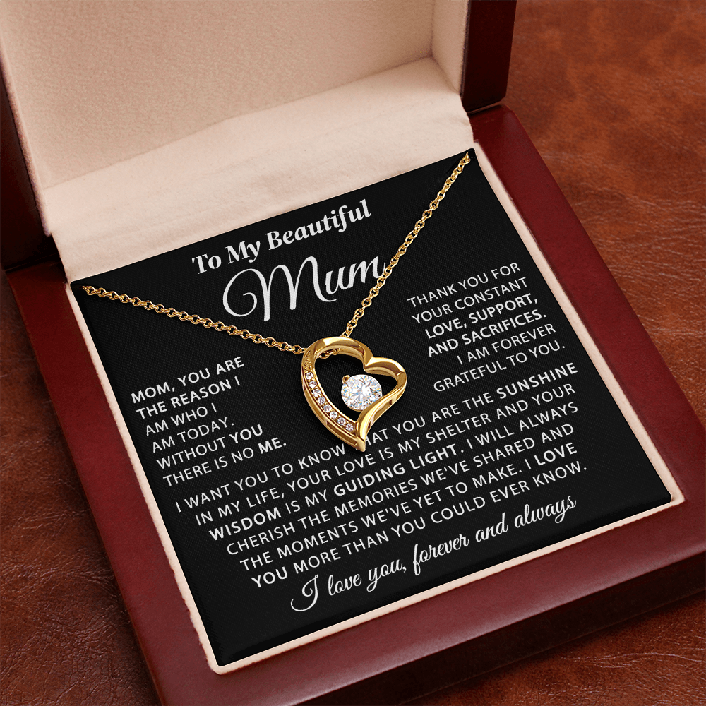 To My Mum - The Sunshine of My Life - Heart Necklace