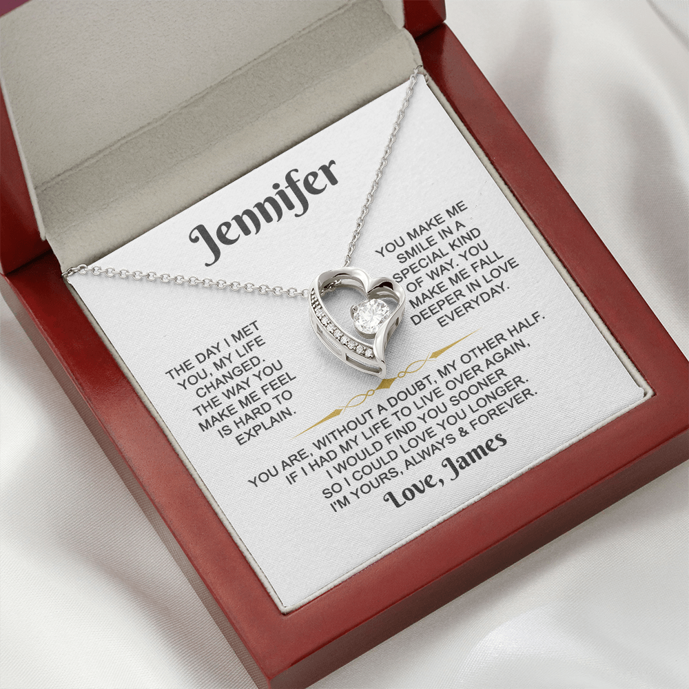 I'm Yours Always & Forever - Customized - Heart Necklace