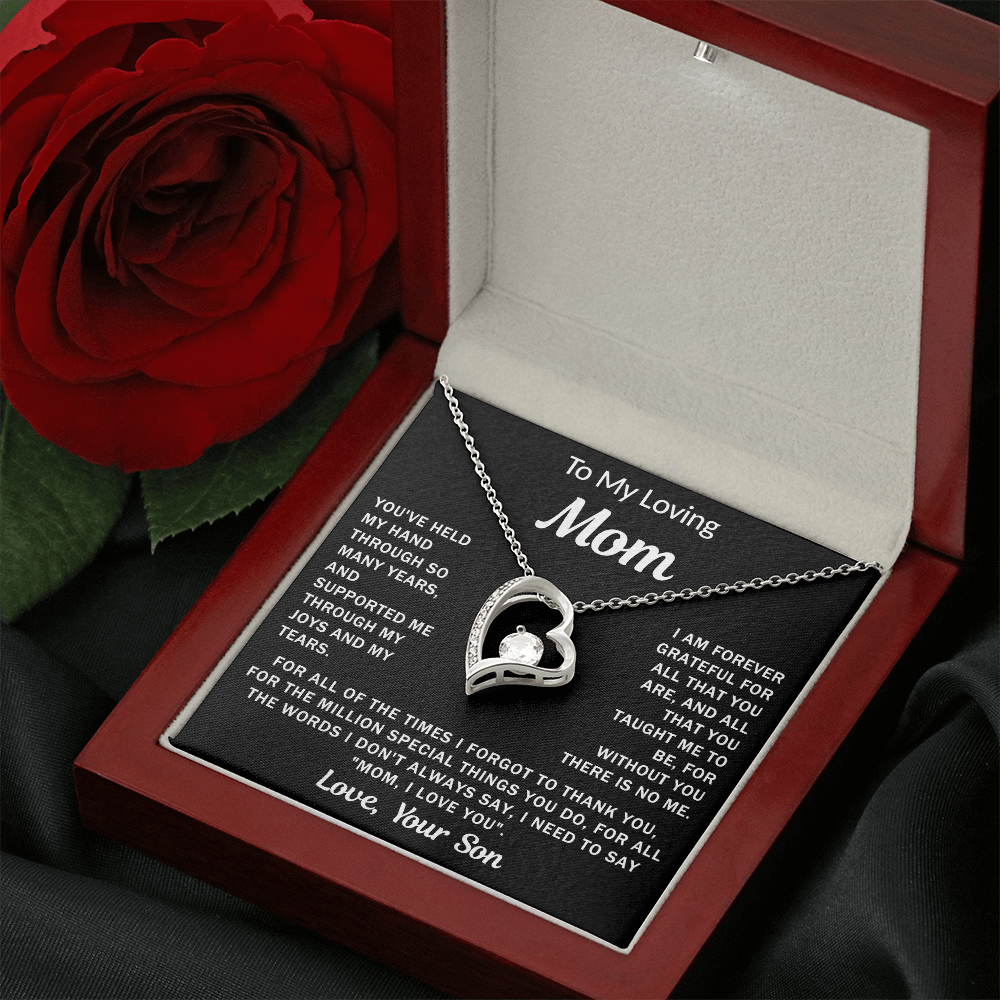 To My Loving Mom - Heart Necklace