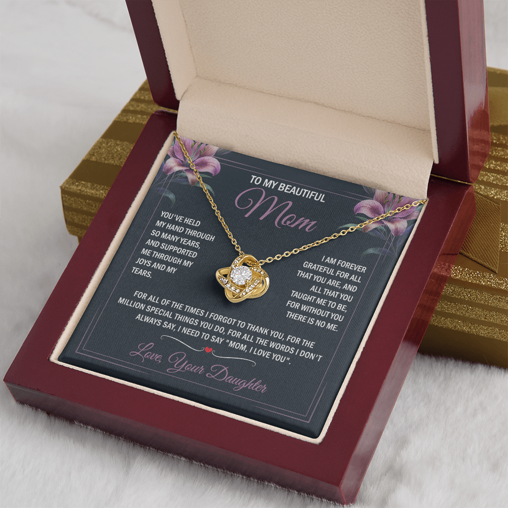 To My Beautiful Mom - Joy & Tears - Knot Necklace
