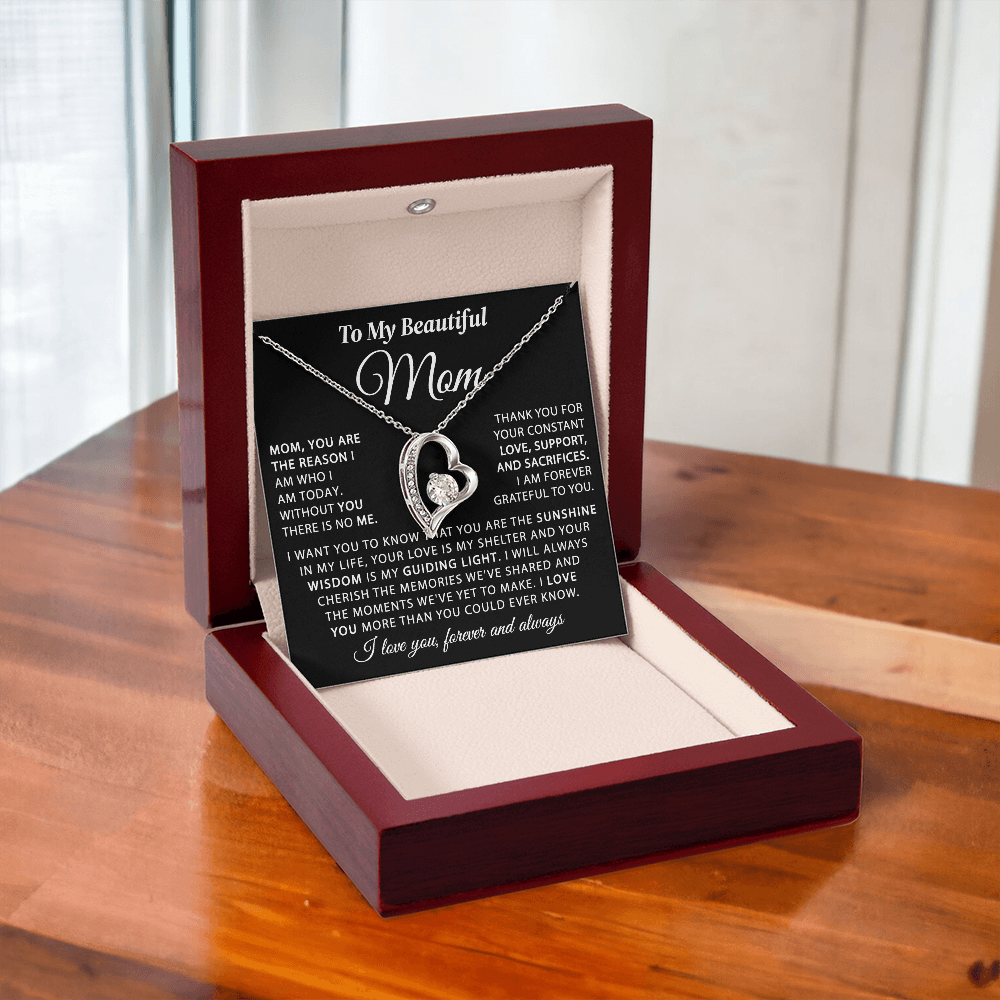 To My Mom - The Sunshine of My Life - Heart Necklace