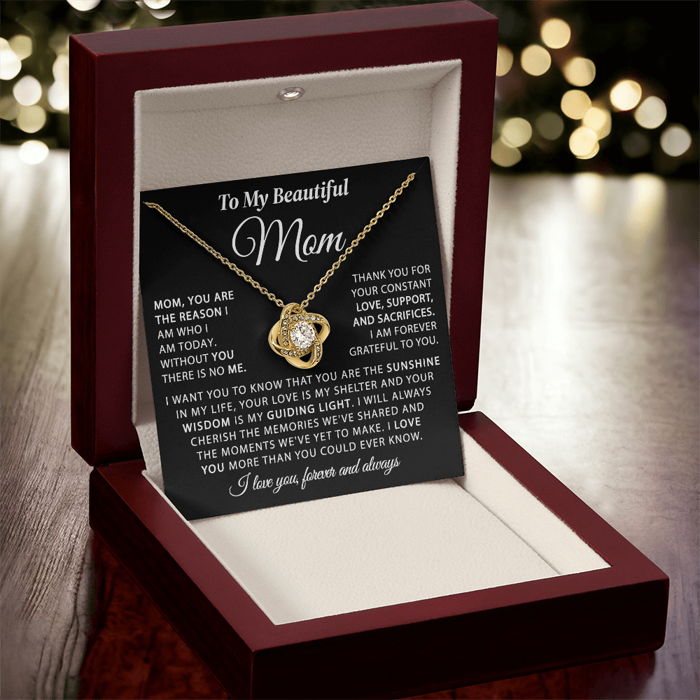 To My Mom - The Sunshine in My Life - Knot Necklace