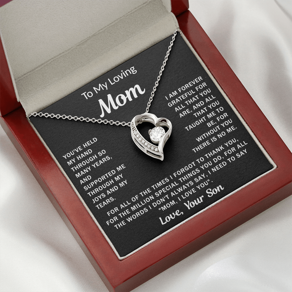 To My Loving Mom - Heart Necklace