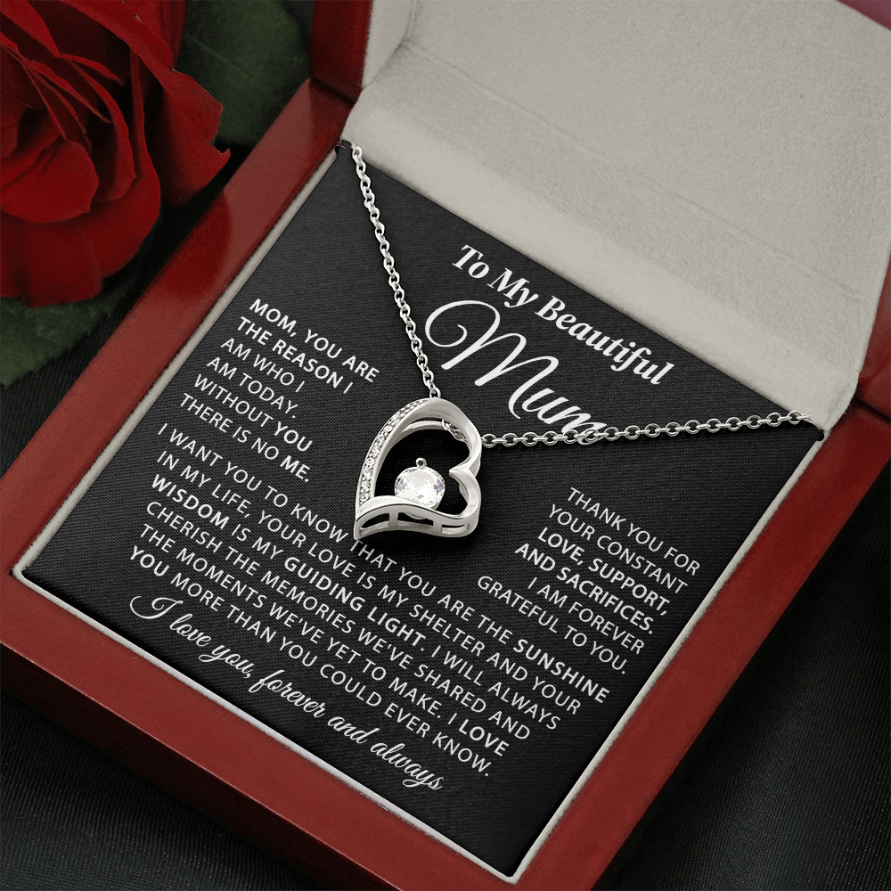 To My Mum - The Sunshine of My Life - Heart Necklace