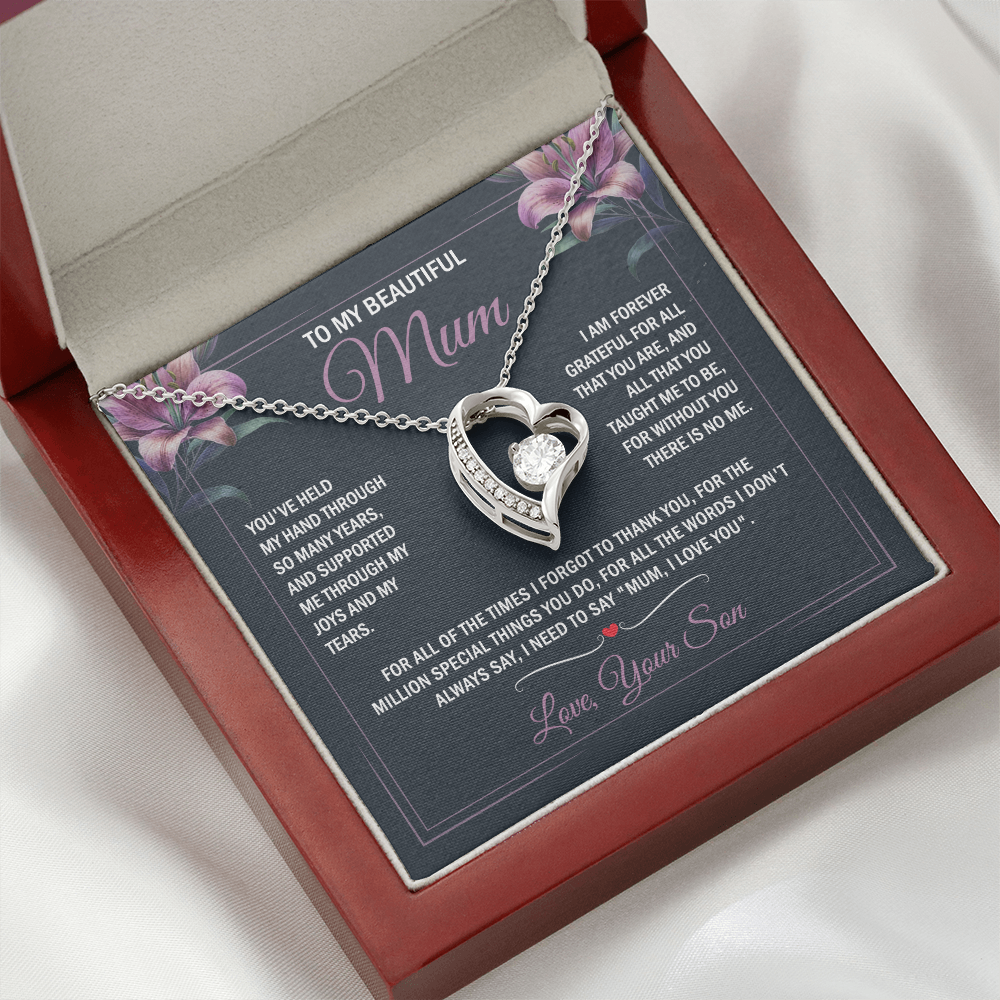 To My Mum - Joy & Tears - Heart Necklace