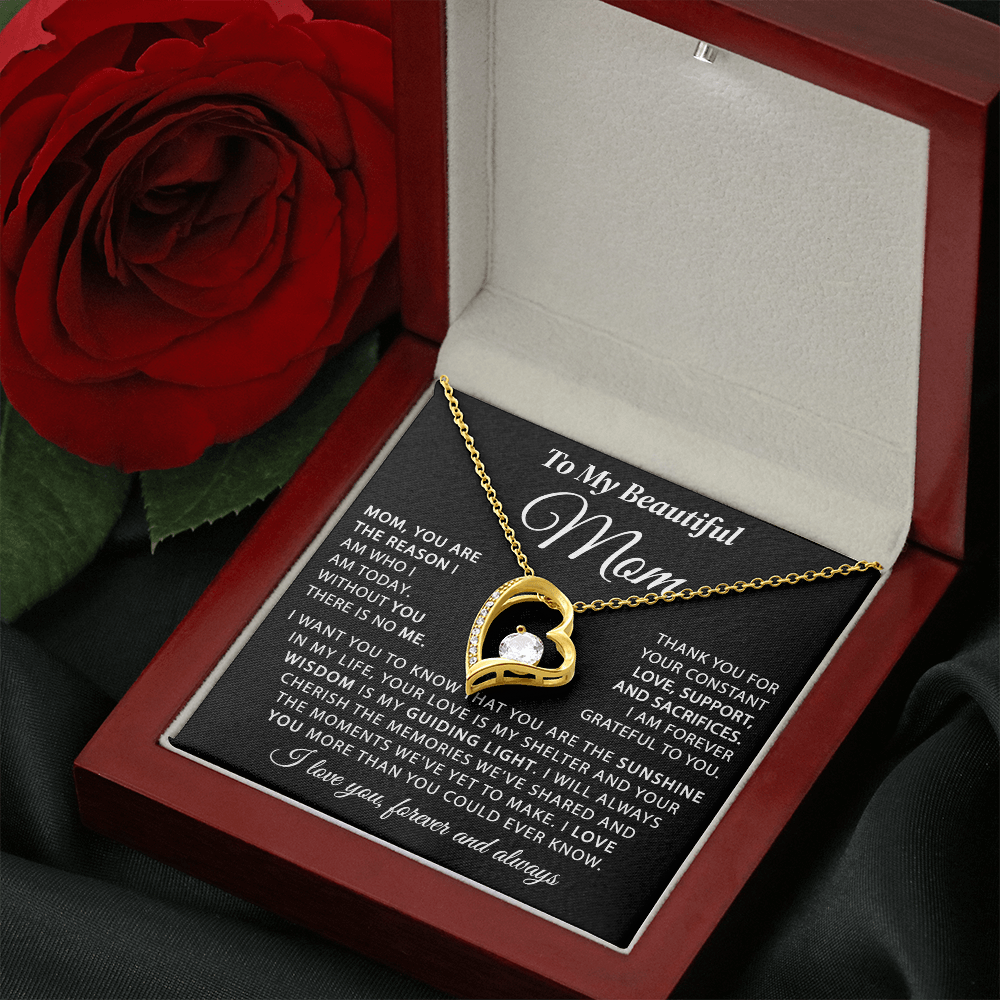 To My Mom - The Sunshine of My Life - Heart Necklace