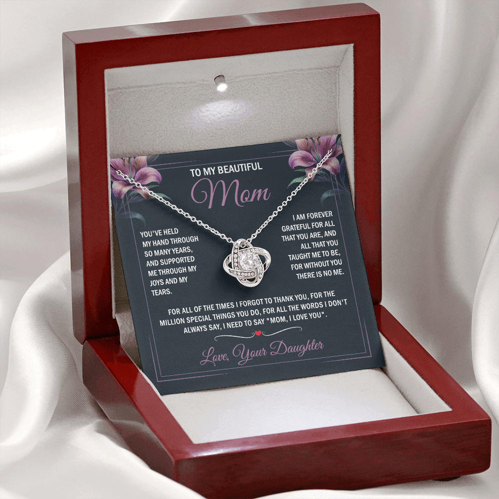 To My Beautiful Mom - Joy & Tears - Knot Necklace