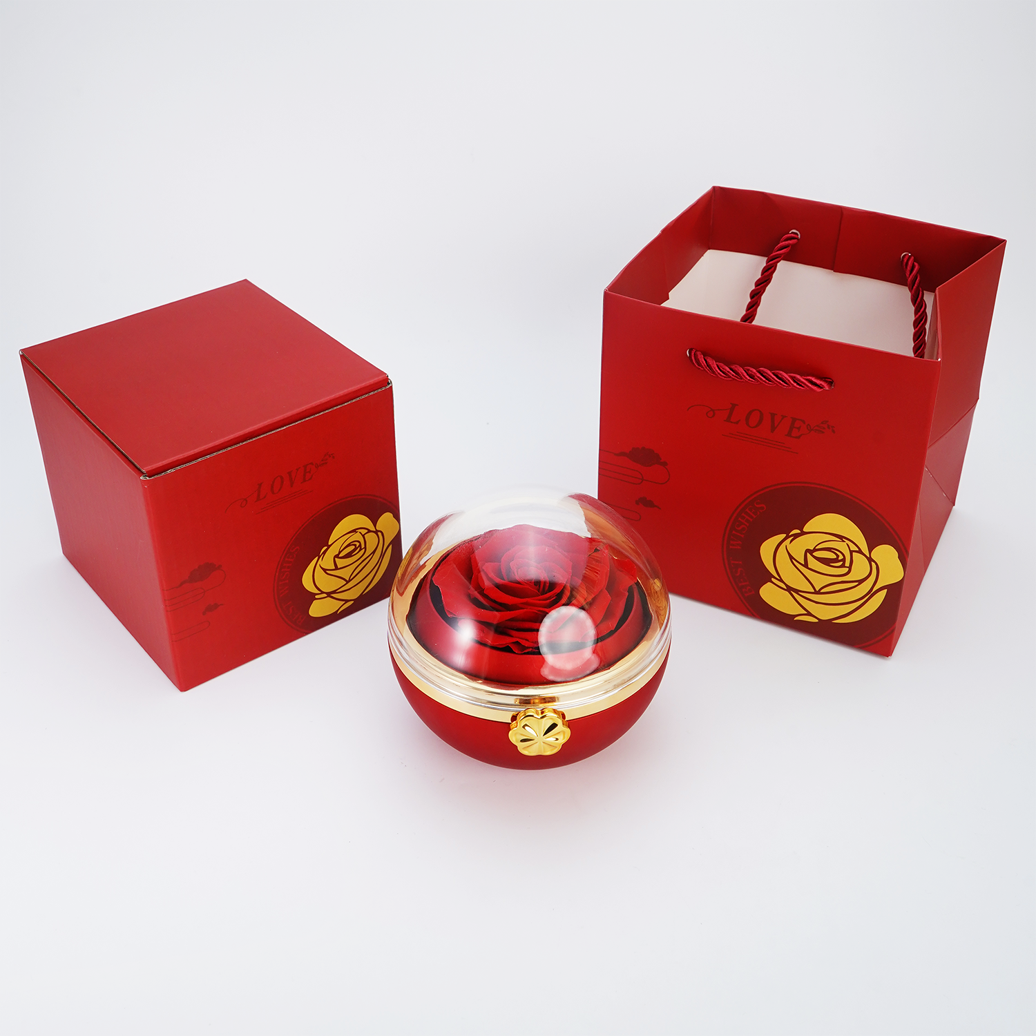 To My Love - Eternal Rose Sphere - Gold