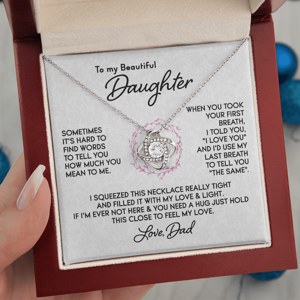 To my Daughter - First Breath Knot Necklace, From Dad