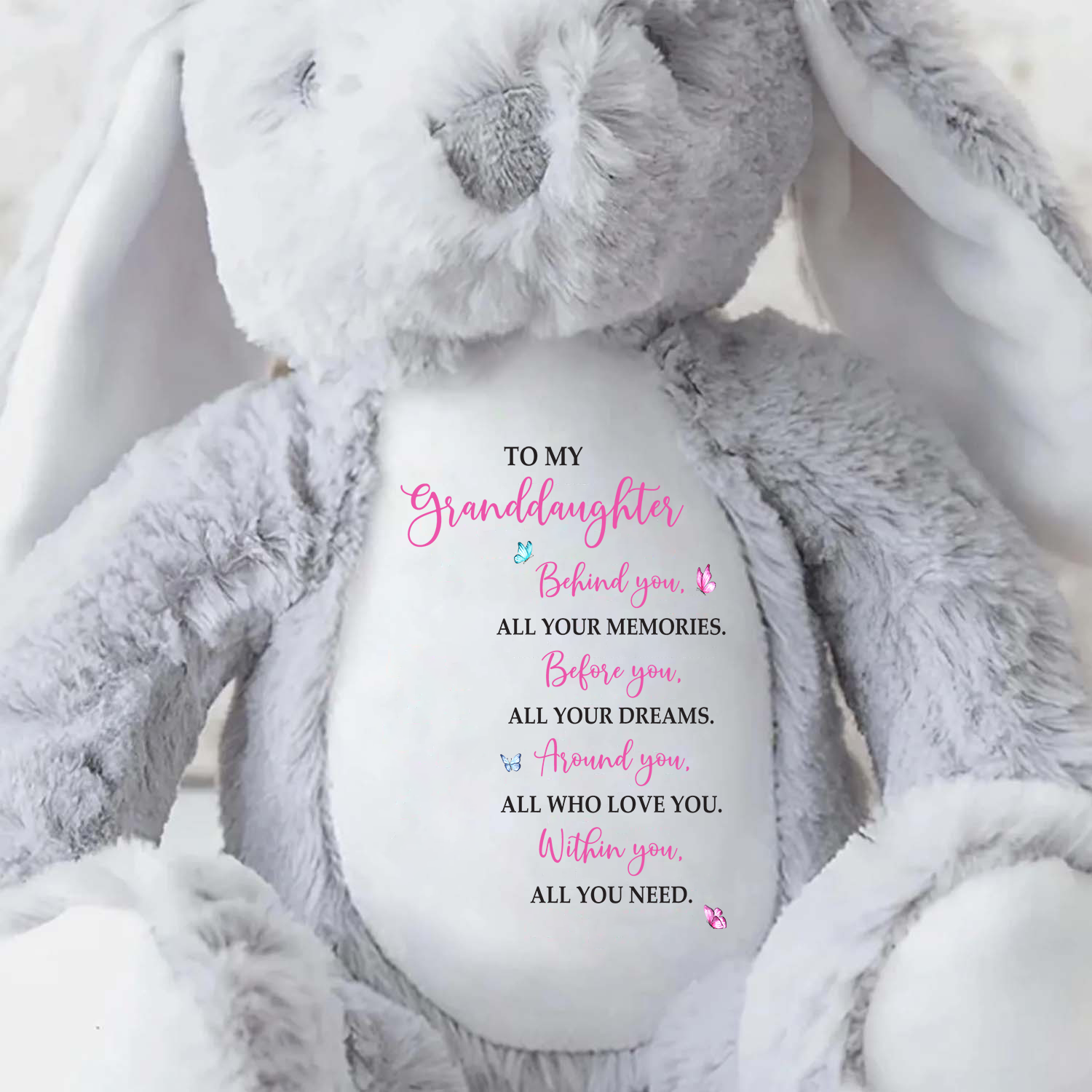 To My Granddaughter, Behind You, - Personalized Stuffed Bunny