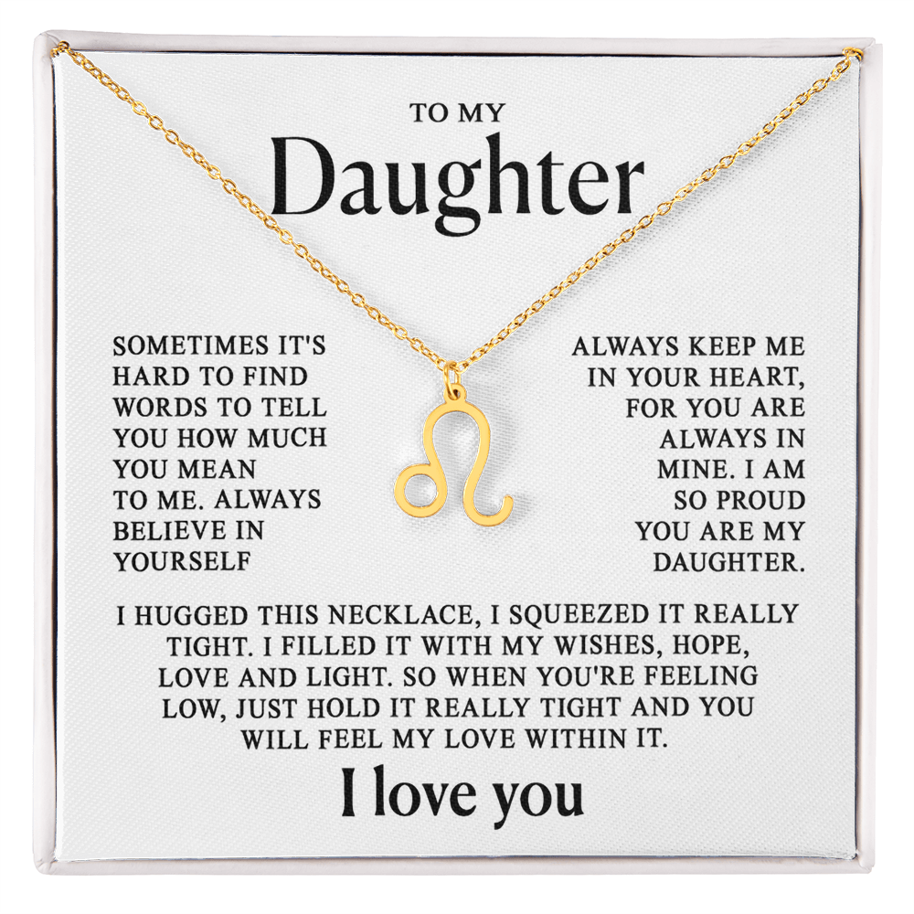 To my Daughter - Zodiac necklace - Gold