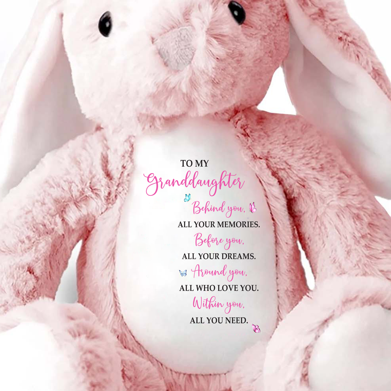 To My Granddaughter, Behind You, - Personalized Stuffed Bunny