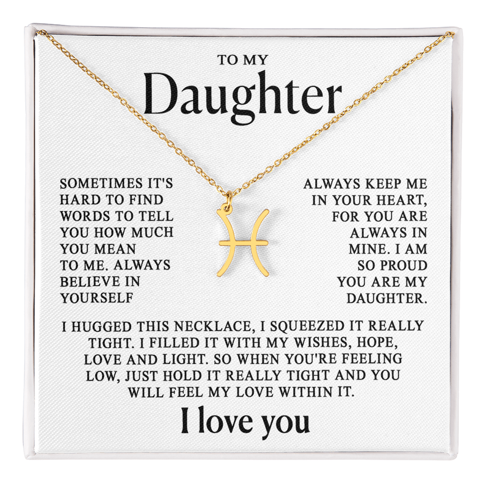 To my Daughter - Zodiac necklace - Gold