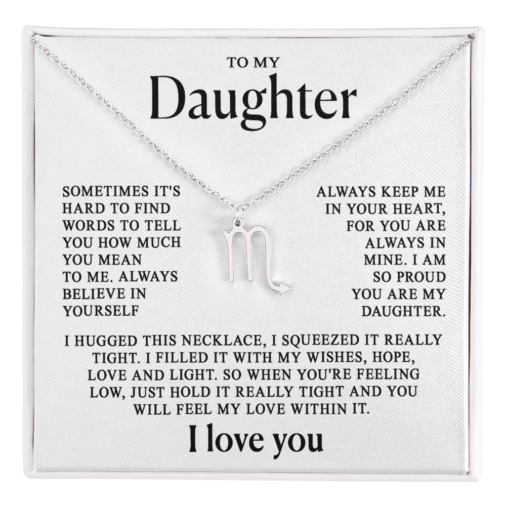 To my Daughter - Zodiac necklace - Gold
