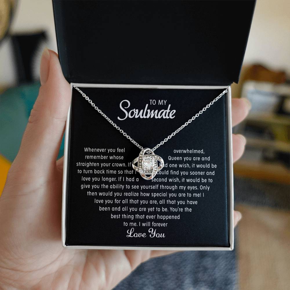 To my Soulmate - Love knot necklace - Gold