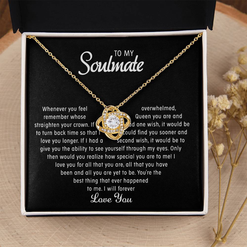 To my Soulmate - Love knot necklace - Gold