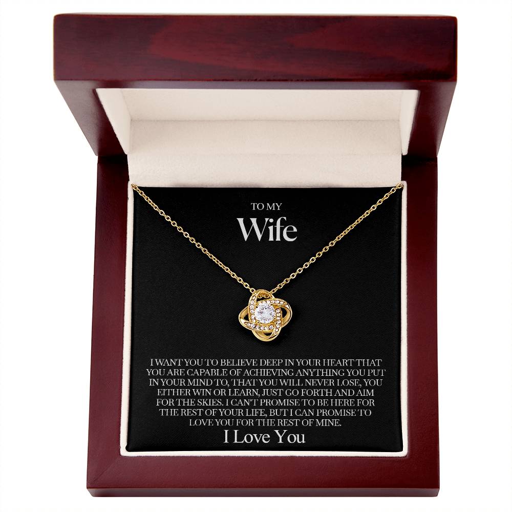To my Wife - Love knot necklace - Gold
