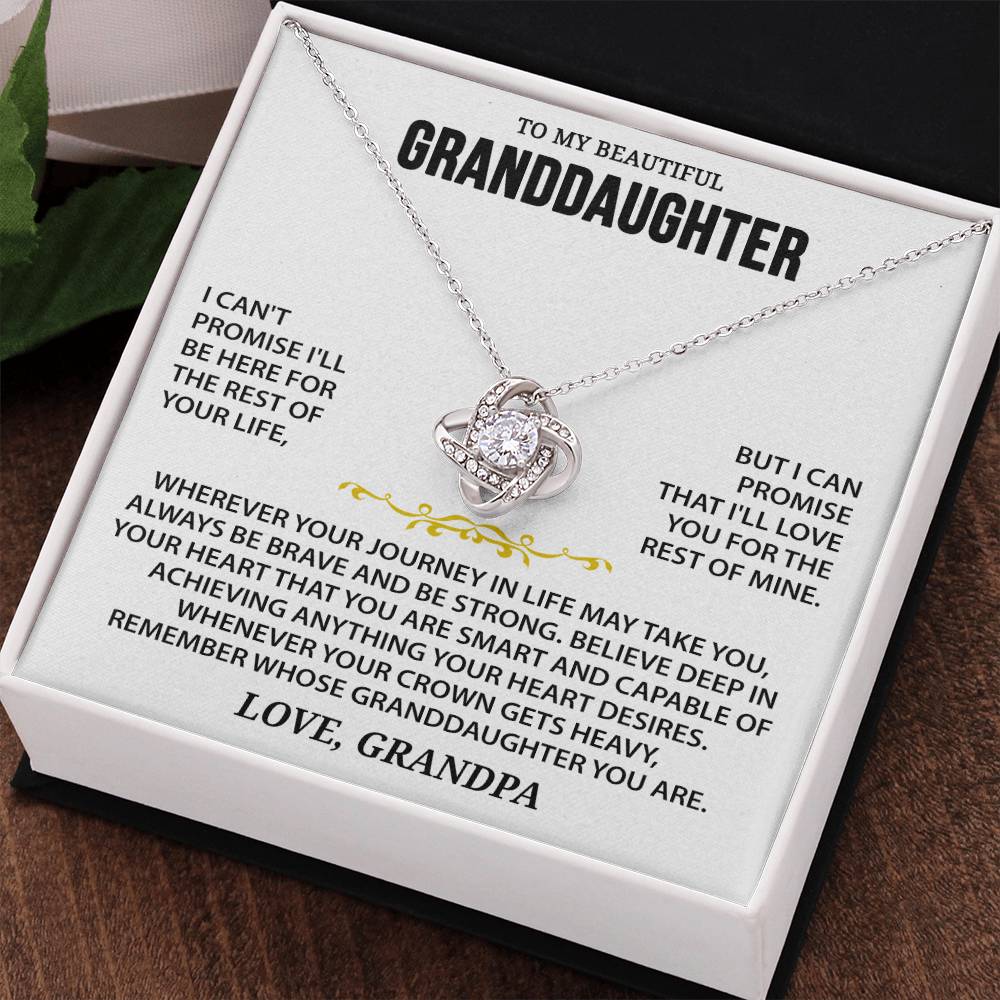 To My Beautiful Granddaughter - Love Knot Necklace