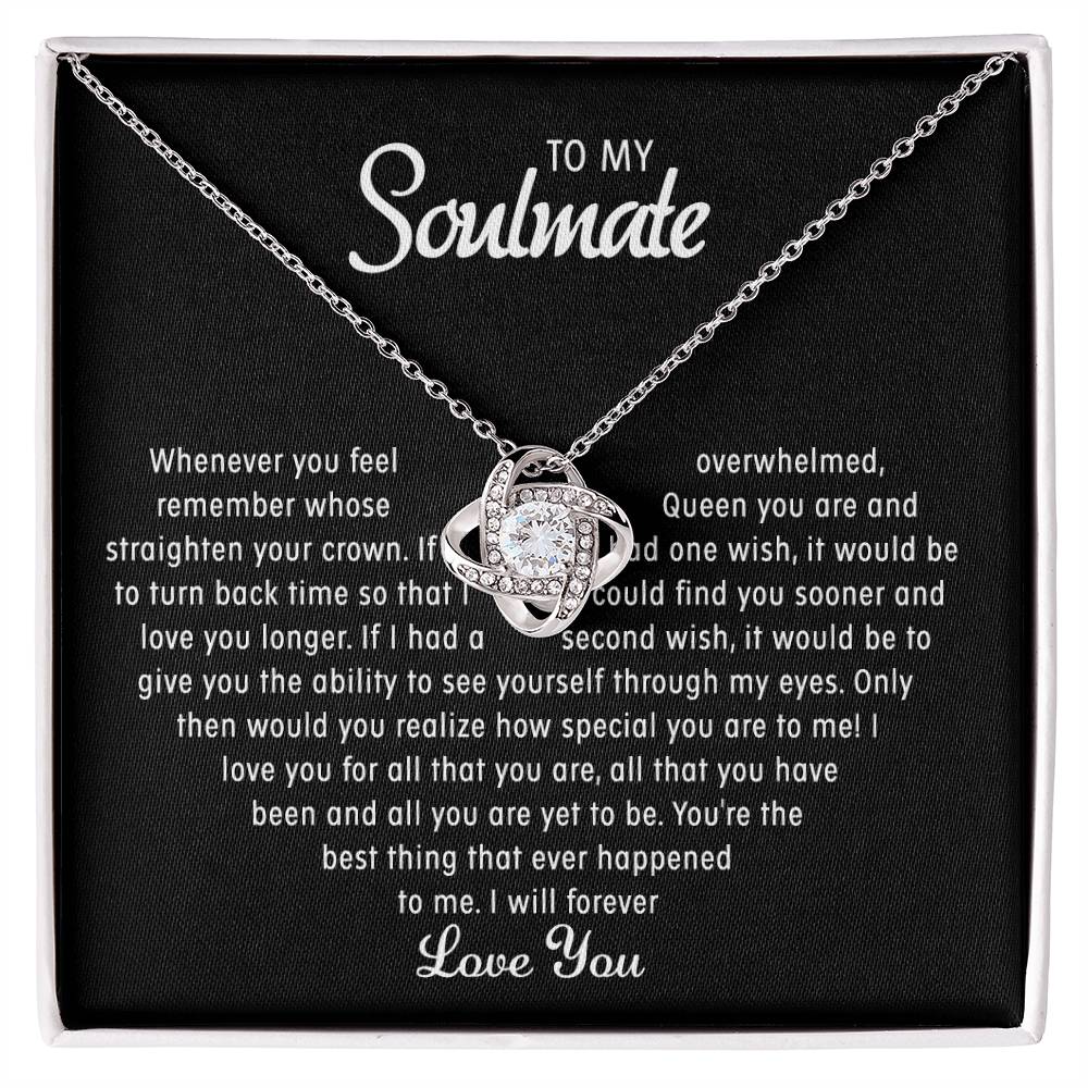 To my Soulmate - Love knot necklace - Gold