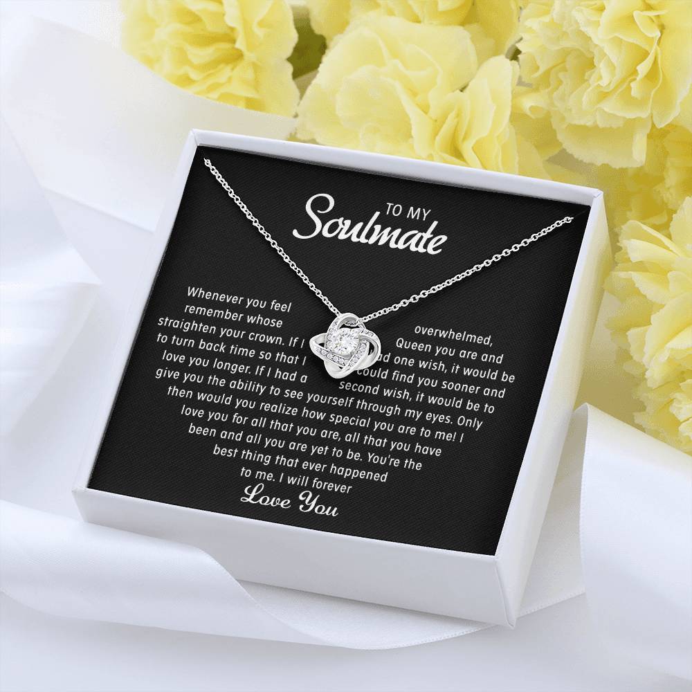 To my Soulmate - Love knot necklace - Gold