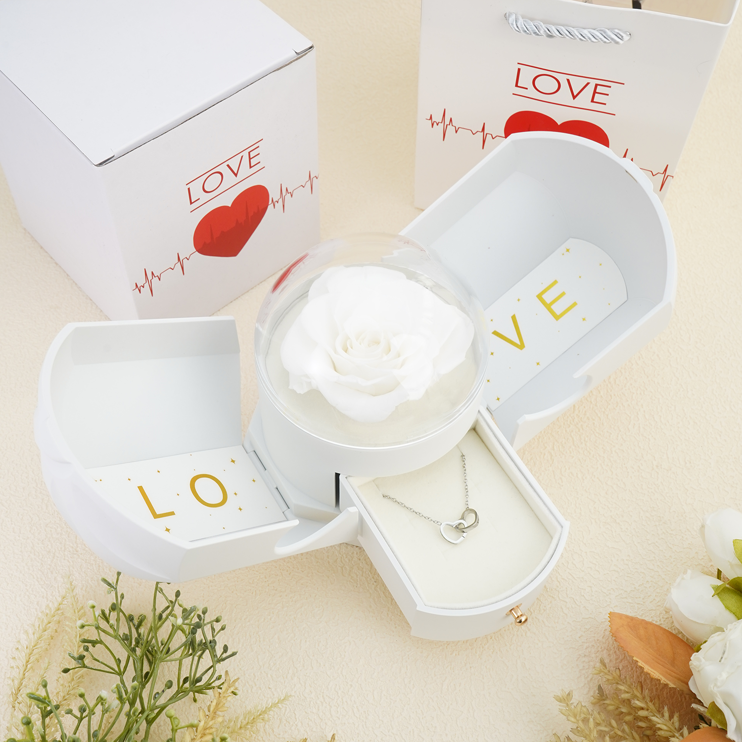 To My Soulmate - Eternal Love Rose Box - Rose Gold