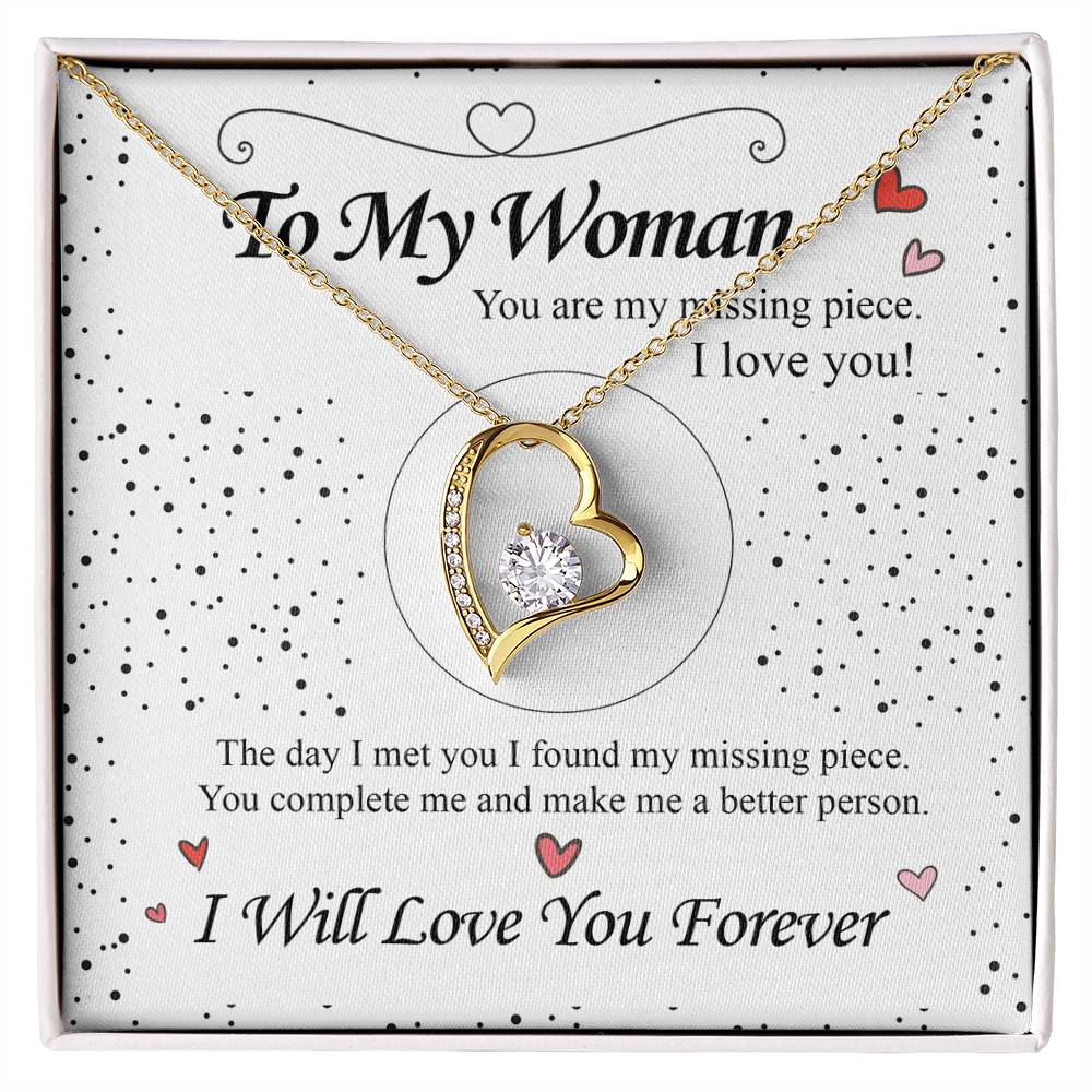 To my Wife - Love Heart Necklace - Gold